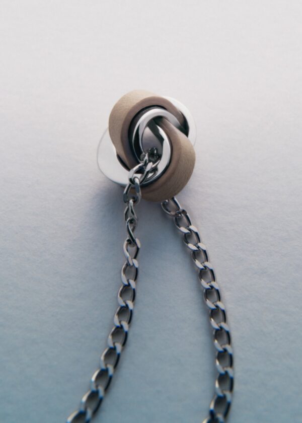 Collier Ormé - Argentée Cuir Taupe