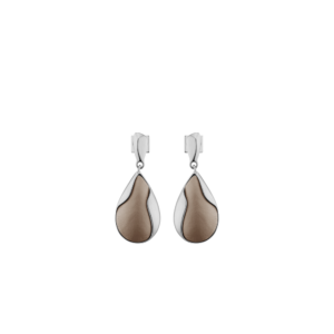 Boucles d’oreilles Ormé - Argentée Cuir Taupe