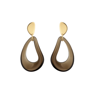 Boucles d'oreilles pendantes Naé - Verre fumé