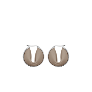 Créoles Ormé - Argentée Cuir Taupe