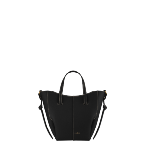 Cyme Tote Nano - Noir Grainé Coutures Écrues