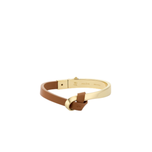 Jonc Ormé - Dorée Cuir Camel